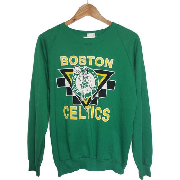 Retro Vtg 80's Boston Celtics x NBA Men's Sz L Graphic Crew Neck Sweater(1660) - Picture 1 of 6